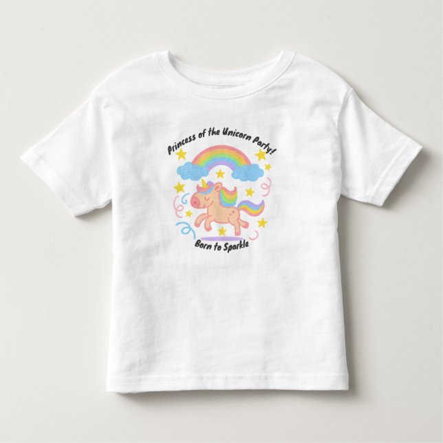 Camiseta Editable Crayon Style – Unicorn Dream Sparkle (Frente)