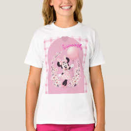 Camiseta Editable name Minnie mouse Pink basic girl T Shirt