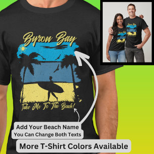 Camiseta Editar todo o texto - Nome da praia Surfer Blue Wa