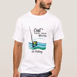 Camiseta Editável Afaste As Suas Preocupações Da Pesca