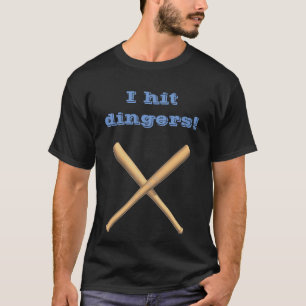 Camiseta Editável eu bati o basebol de Dingers