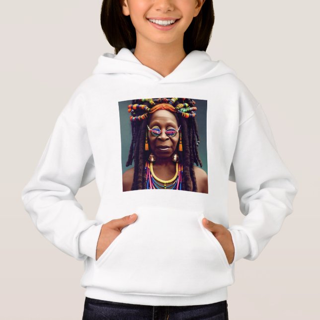 Camiseta Edith Whoopi Goldberg joias tribais africanas (Frente)