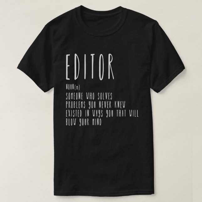 Camiseta EDITOR ALGUÉM QUE RESOLVE PROBLEMAS , jornal (Frente do Design)