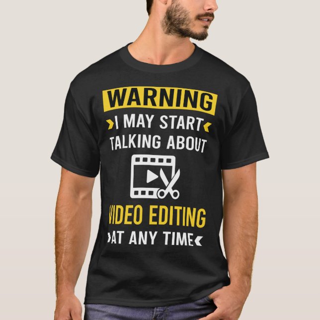 Camiseta Editor de Edição de Vídeo de Aviso Engraçado (Frente)