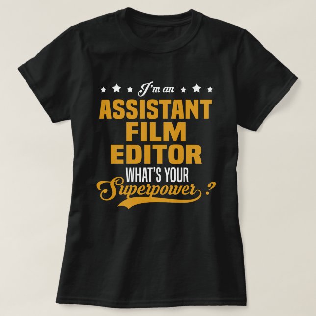 Camiseta Editor de Filmes Assistente (Frente do Design)