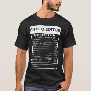 Camiseta Editor de Fotografias Fatos Nutricionais Gráfico S