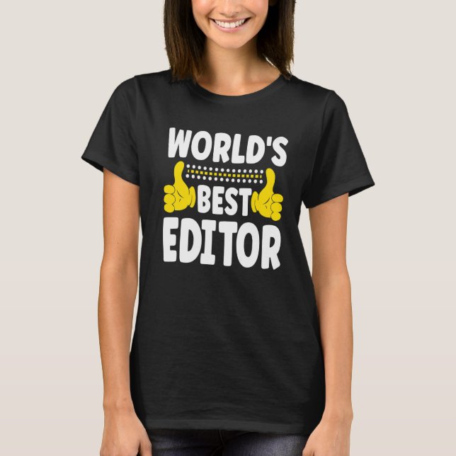 Camiseta Editor de profissão de cargo de melhor editor do m (Frente)