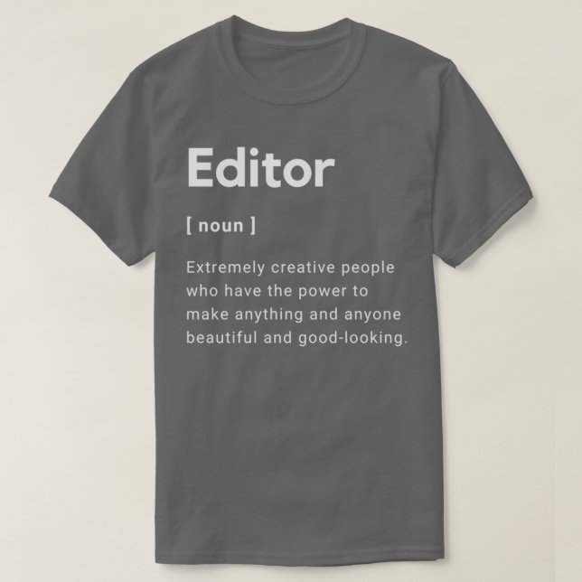 Camiseta Editores engraçados e bonitos significam designs (Frente do Design)