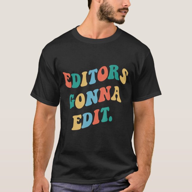 Camiseta Editores Vão Editar Escritores Retro Groovy Autor  (Frente)