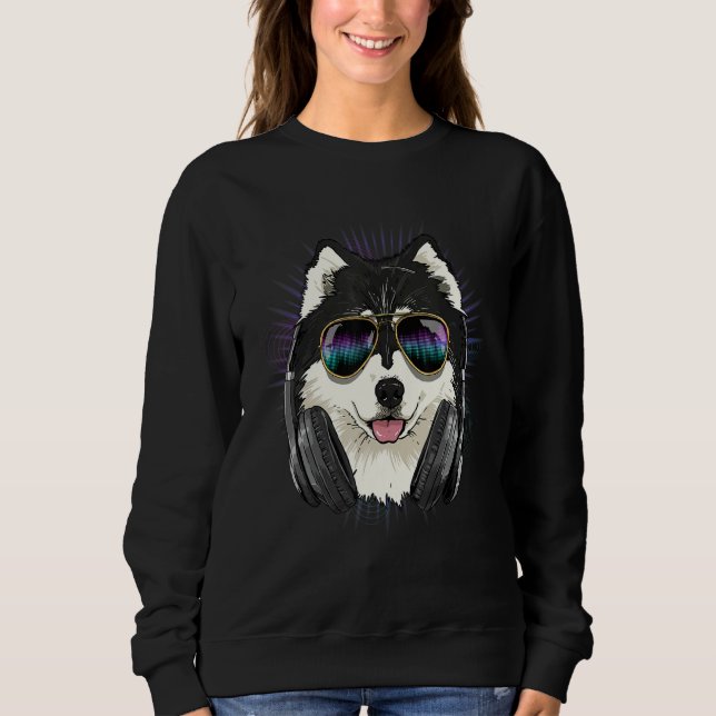 Camiseta EDM House Music DJ Alaskan Malamute Music  Music A (Frente)