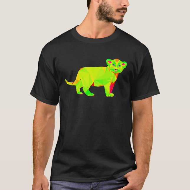 Camiseta EDM Lion Techno Trance Lion Cub Rave (Frente)