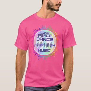 Camiseta Edm Música Eletrônica de Dança Rave Amor Paz