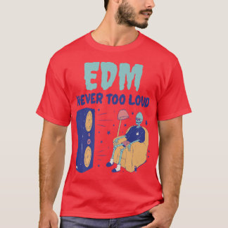 Camiseta EDM Nunca Muito Alto, Esqueleto de Festival de Mús