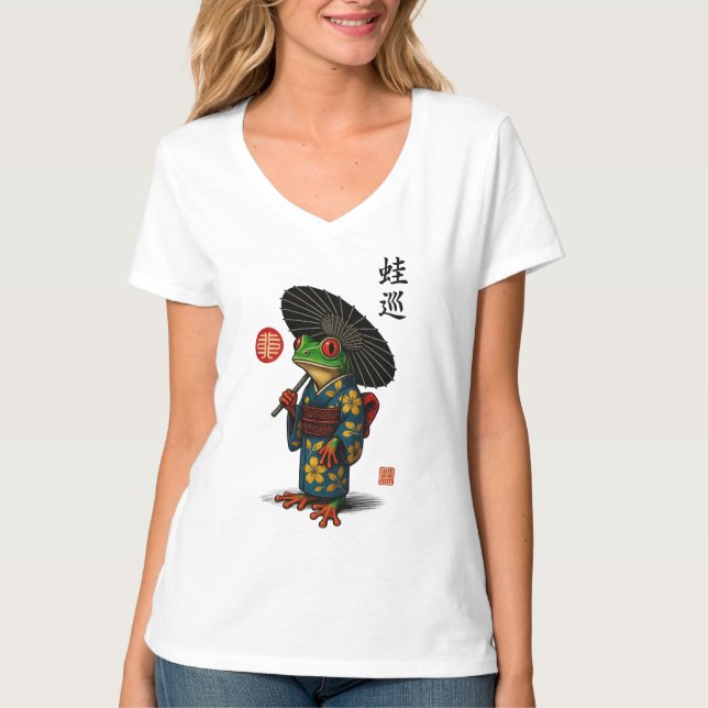 Camiseta Edo Sapo em Kimono com Parasol (Frente)