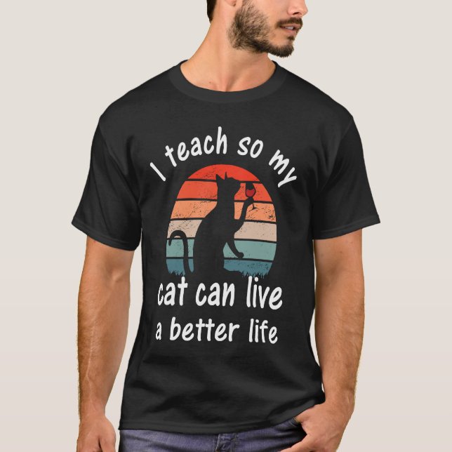 Camiseta Educação de Ensino para Professor e Gato (Frente)