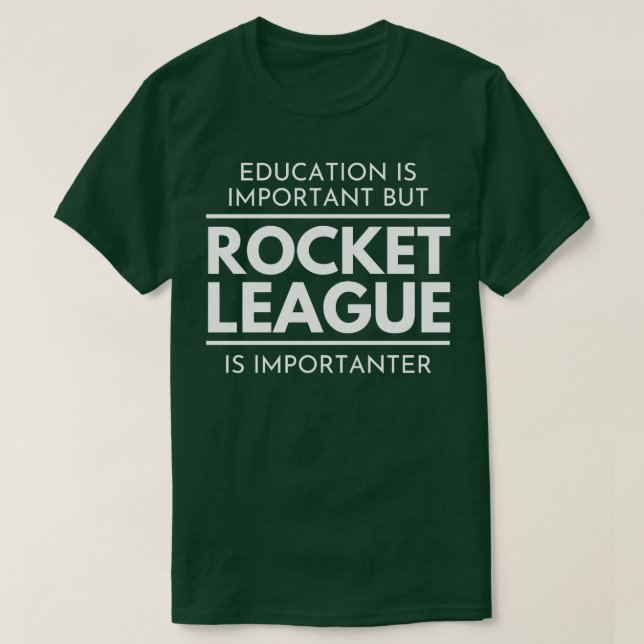Camiseta Educação é importante, mas a Liga dos Foguetes é i (Frente do Design)