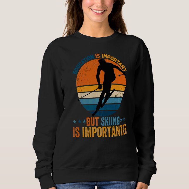 Camiseta Educação É Importante Mas Esquiar É Importante (Frente)