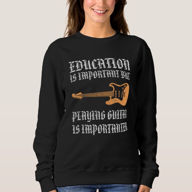 Camiseta Educação É Importante Mas Tocar Violão É Important (Frente)