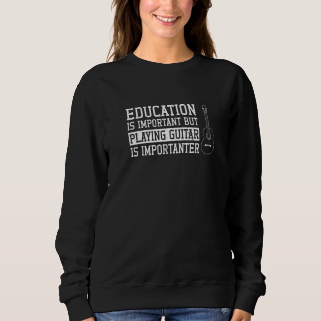 Camiseta Educação É Importante Mas Tocar Violão É Important (Frente)