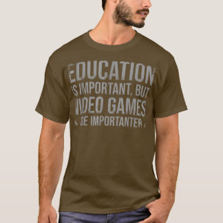 Camiseta Educação É Importante Mas Videos games São Importa