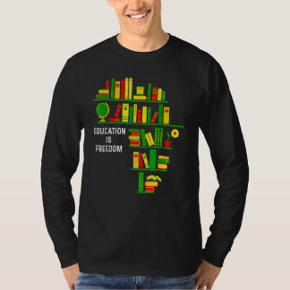 Camiseta Educação é leitor de livros de liberdade História 