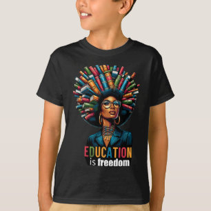 Camiseta Educação É Liberdade Mês da História Negra Profess