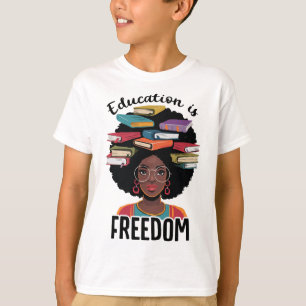 Camiseta Educação É Liberdade Professor Mês da História Neg