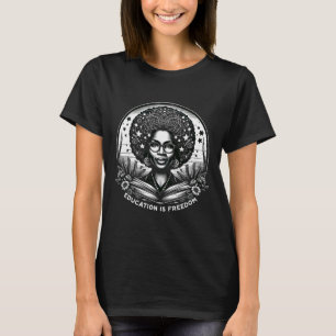 Camiseta Educação É Liberdade Professor Negro Livros Histór