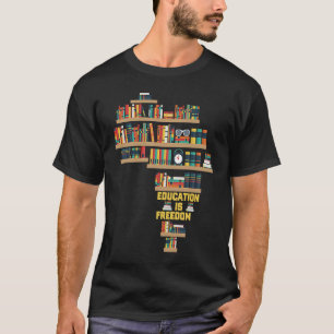 Camiseta Educação é livro de liberdade África Biblioteca