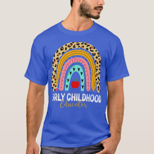 Camiseta Educador Da Primeira Infância Leopard Rainbow Volt