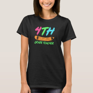 Camiseta Educador de Professor do 4º Ano Emprego Escola Edu