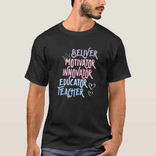 Camiseta Educador do Inovador do Motivador Acreditante Ouvi