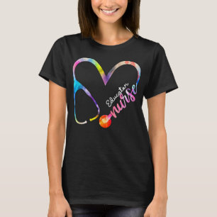 Camiseta Educador Enfermeiro Watercol Love Heart Stethoscop