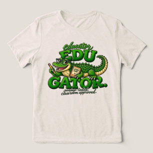 Camiseta educador gator aligátor professor de volta às aula