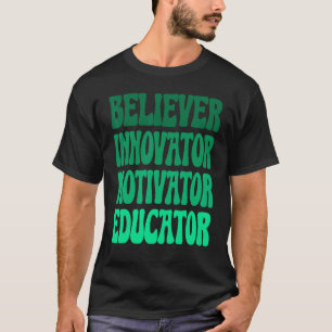 Camiseta Educador Inovador do Motivador de Crentes Retroced
