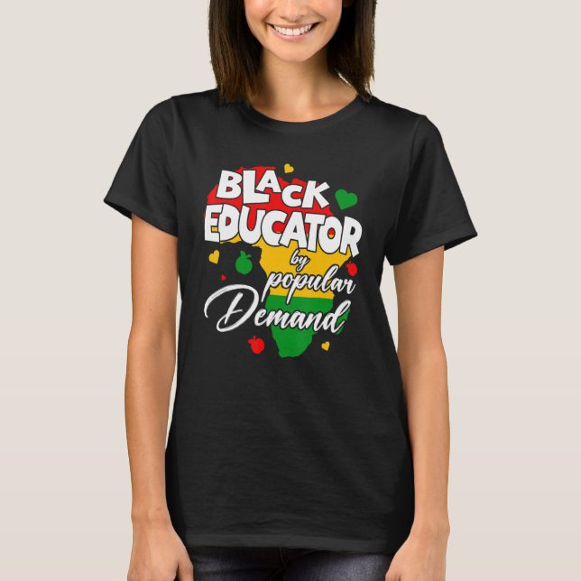 Camiseta Educador Negro Por Demanda Popular Mon História Ne (Frente)