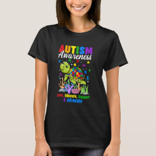 Camiseta Educar Autismo Conscientização Tartaruga Peças de