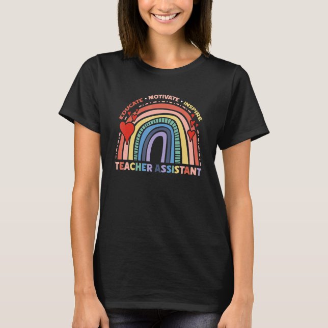 Camiseta Educar Motivar Inspire Professor Assistente Arco-Í (Frente)