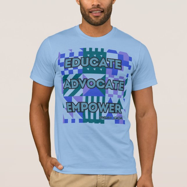 Camiseta Educar o Advocate e capacitar geométrico (Frente)