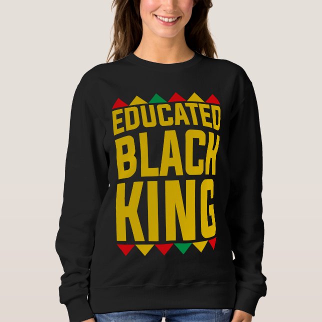 Camiseta Educated Black King  Boys Afrocentric Black Gradua (Frente)