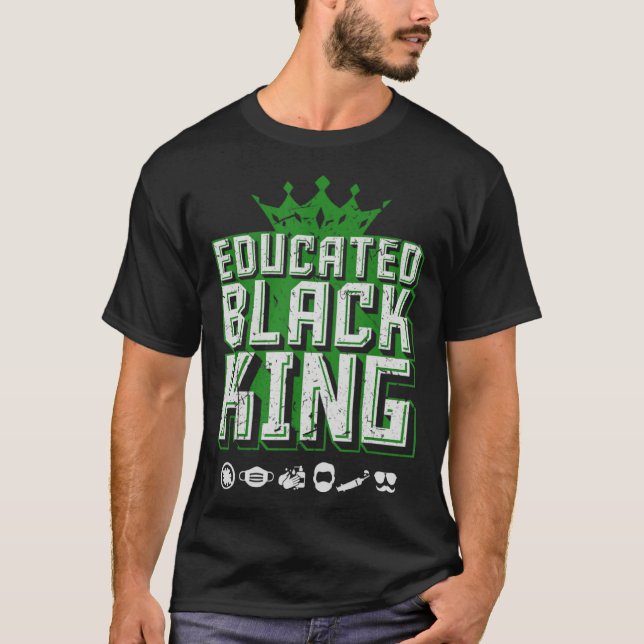 Camiseta Educated Black Pride King  Fathers Day Oversized (Frente)