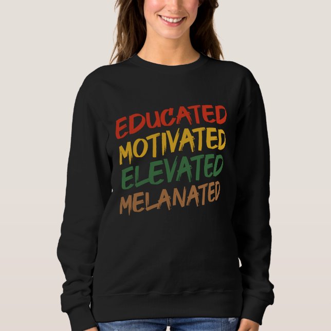 Camiseta Educated Motivated Elevated Melanated Black Histor (Frente)