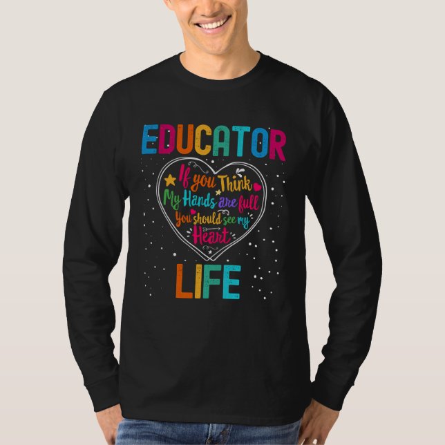 Camiseta Educator Life Appreciation Week Back to School Hea (Frente)