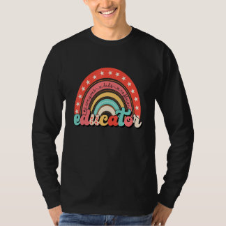 Camiseta Educator Life Boho Rainbow Welcome Back To School
