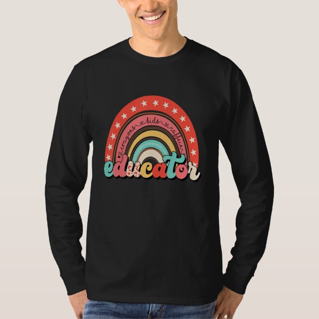Camiseta Educator Life Boho Rainbow Welcome Back To School (Frente)