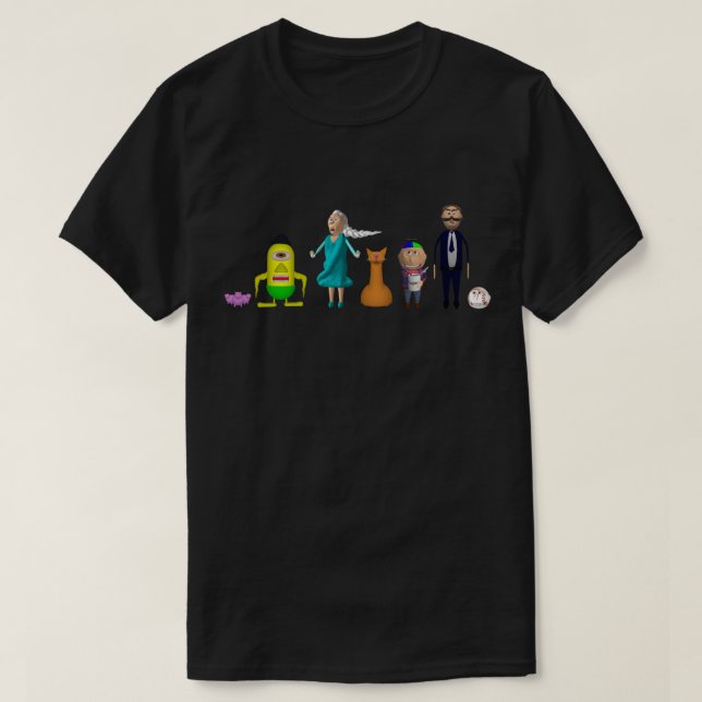 Camiseta EdukayFUN (Com Johnny, Papa, Ulsa e mais) (Frente do Design)