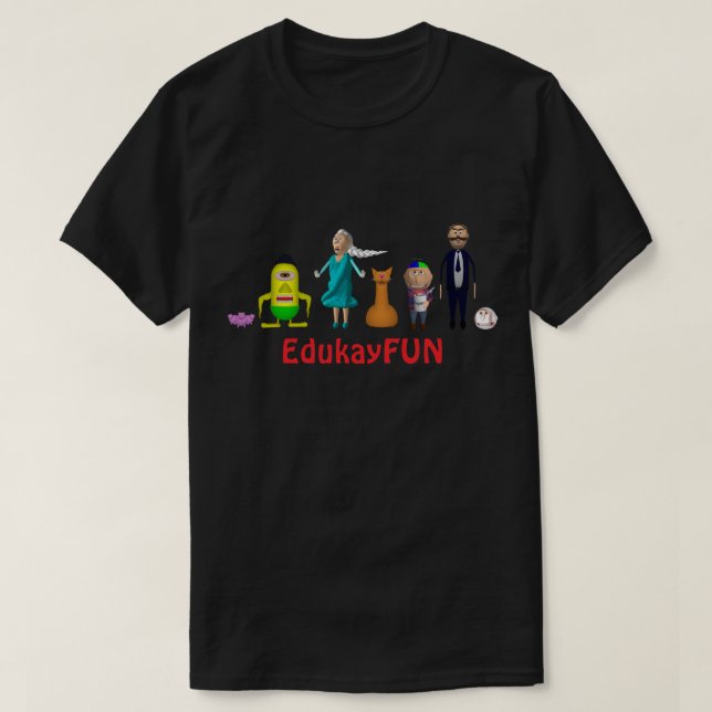 Camiseta EdukayFUN (Com Johnny, Papa, Ulsa e mais) (Frente do Design)