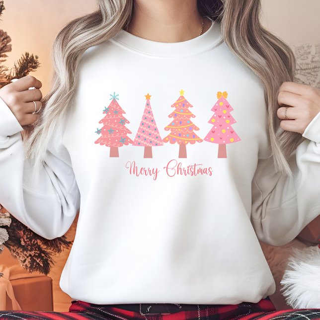 Camiseta Edulcorante de Árvore de Natal Rosa (Criador carregado)