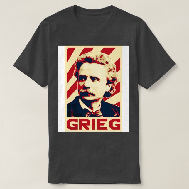 Camiseta Edvard Grieg Retro (Frente do Design)