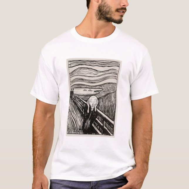 Camiseta Edvard Munch, A Famosa Do Impressão Do Lithógrafo  (Frente)